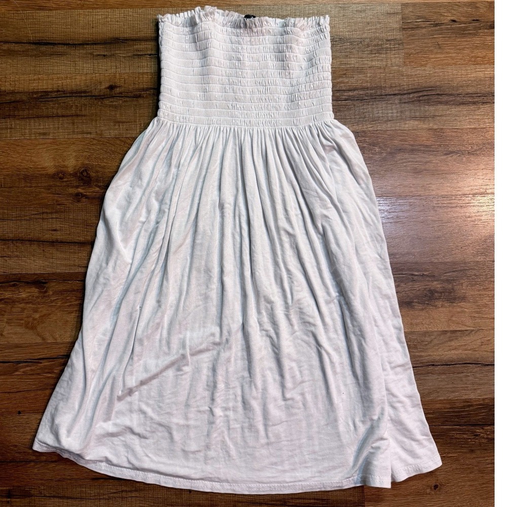 Suzy Collection Tube Dress White Smocked Strapless Coastal Boho Summer Mini Y2K